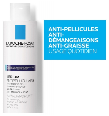 La Roche-Posay Kerium Shampoing-Gel Pellicules Grasses 200 ml