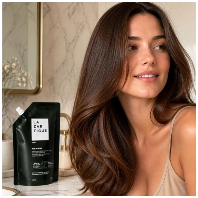 Lazartigue Repair Shampoing Réparation Intense Kératine Végétale Éco-Recharge 500 ml