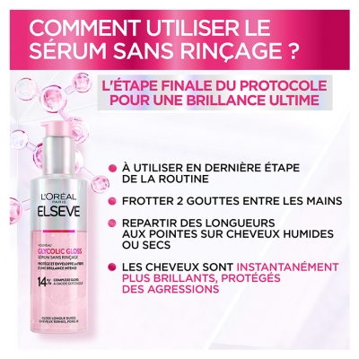 L'Oréal Paris Elseve Glycolic Gloss Sérum Sans Rinçage Cheveux Ternes 150 ml