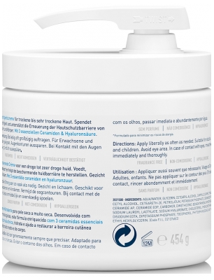 CeraVe Beaume Hydratant - Peaux Sèches à Très Sèches Pompe 454 ml