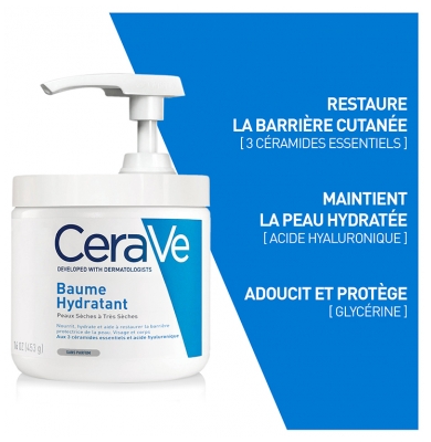 CeraVe Beaume Hydratant - Peaux Sèches à Très Sèches Pompe 454 ml