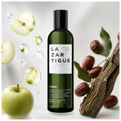 Lazartigue Clear Shampoing pour Cuir Chevelu Gras Anti-Pelliculaire 250 ml