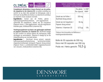 Densmore Climéal 30 Pré Ménopause & Ménopause 30 Gélules