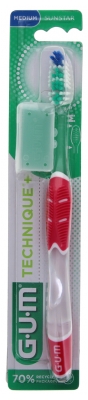 Gum Brosse à Dents Technique®+ Médium Normale - Couleur : Rouge