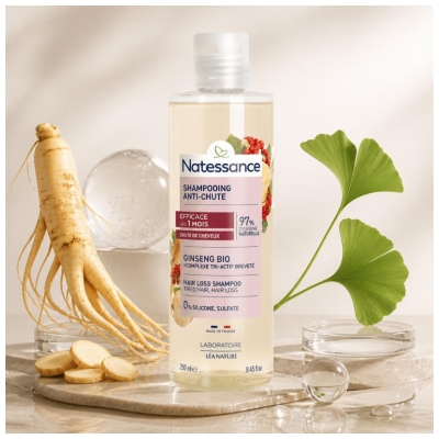Natessance Shampoing Anti-Chute Ginseng & Complexe Tri-Actif 250 ml