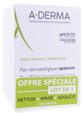 A-DERMA Pain Dermatologique Apaisant 2 x 100 Grammes