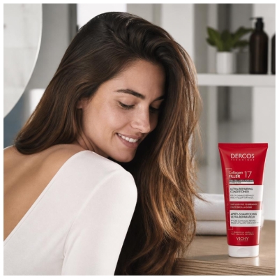 Vichy Dercos Collagen Filler 17 Après Shampoing Ultra-Réparateur Cuir Chevelu Sensible 200 ml