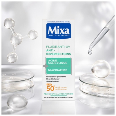 Mixa Fluide Anti-Imperfections Anti-UV SPF50+ 40 ml