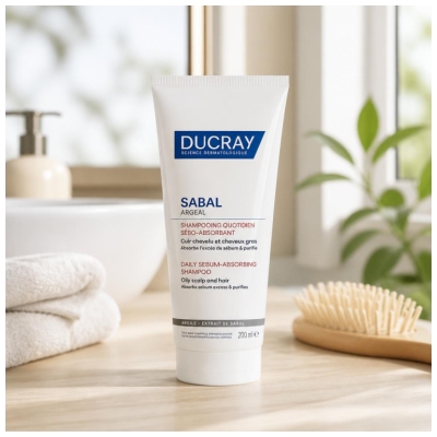 Ducray Sabal Argeal Shampoing Traitant Sébo-Régulateur Cuir Chevelu et Cheveux Gras 200 ml
