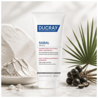 Ducray Sabal Argeal Shampoing Traitant Sébo-Régulateur Cuir Chevelu et Cheveux Gras 200 ml