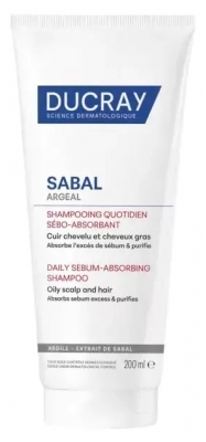 Ducray Sabal Argeal Shampoing Traitant Sébo-Régulateur Cuir Chevelu et Cheveux Gras 200 ml