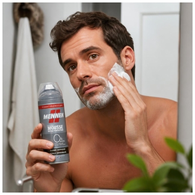 Mennen Mousse de Rasage Extra Protection Barbe Difficile Peaux Sensibles 250 ml