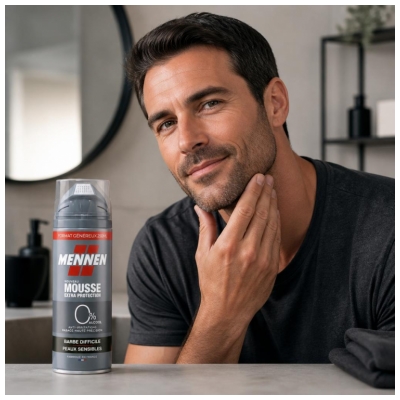 Mennen Mousse de Rasage Extra Protection Barbe Difficile Peaux Sensibles 250 ml