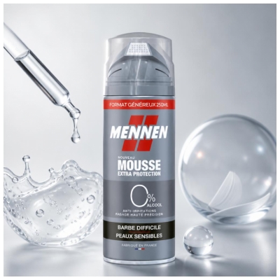 Mennen Mousse de Rasage Extra Protection Barbe Difficile Peaux Sensibles 250 ml