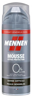 Mennen Mousse de Rasage Extra Protection Barbe Difficile Peaux Sensibles 250 ml