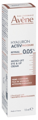 Avène Hyaluron Activ Procédure Crème Micro-Lift Retinal Yeux & Lèvres 15 ml