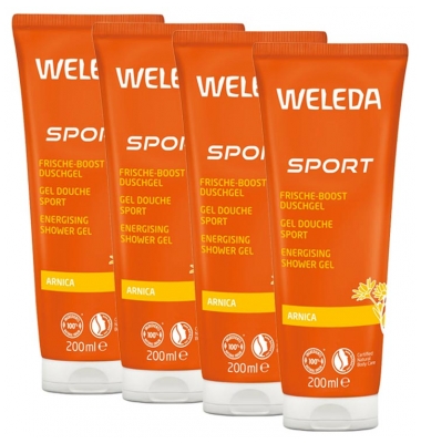 Weleda Sport Gel Douche à l'Arnica Lot de 4 x 200 ml