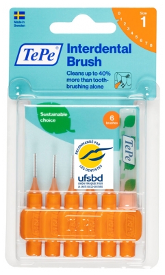 TePe Interdental Brush 6 Brossettes Interdentaires - Taille : 1