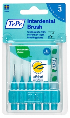 TePe Interdental Brush 6 Brossettes Interdentaires - Taille : 3