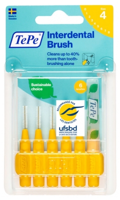 TePe Interdental Brush 6 Brossettes Interdentaires - Taille : 4