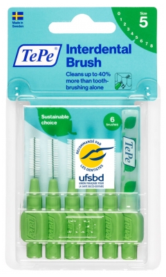 TePe Interdental Brush 6 Brossettes Interdentaires - Taille : 5