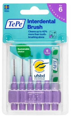 TePe Interdental Brush 6 Brossettes Interdentaires - Taille : 6