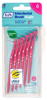 TePe Interdental Brush 6 Brossettes Interdentaires Angle - Taille : ISO 0