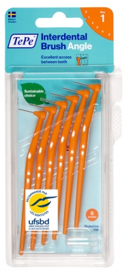 TePe Interdental Brush 6 Brossettes Interdentaires Angle - Taille : 1