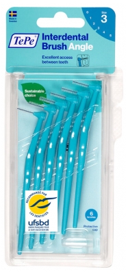 TePe Interdental Brush 6 Brossettes Interdentaires Angle - Taille : 3