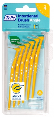 TePe Interdental Brush 6 Brossettes Interdentaires Angle - Taille : 4