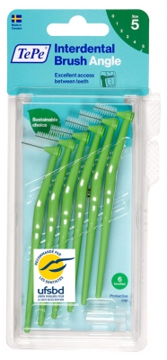 TePe Interdental Brush 6 Brossettes Interdentaires Angle - Taille : 5