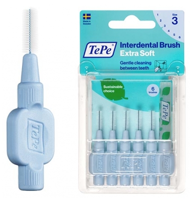 TePe Extra Souples 6 Brossettes Interdentaires - Taille : 3 : 0,6 mm