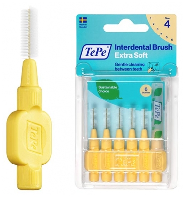 TePe Extra Souples 6 Brossettes Interdentaires - Taille : 4 : 0,7 mm