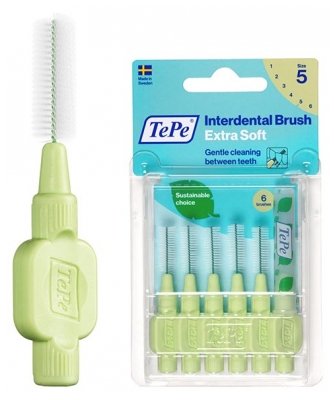 TePe Extra Souples 6 Brossettes Interdentaires - Taille : 5 : 0,8 mm