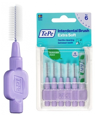 TePe Extra Souples 6 Brossettes Interdentaires - Taille : 6 : 1,1 mm