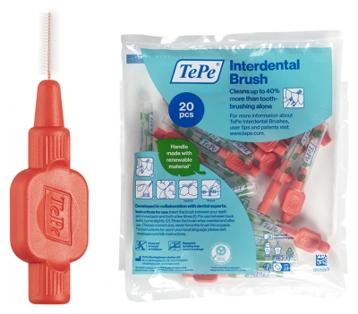 TePe Interdental Brush 20 Brossettes Interdentaires Extra-Souples - Taille : 2 : 0,5 mm