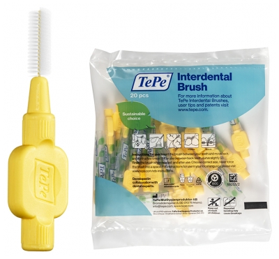 TePe Interdental Brush 20 Brossettes Interdentaires Extra-Souples - Taille : 4 : 0,7 mm