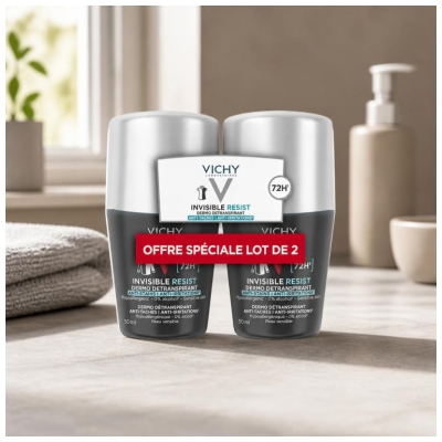 Vichy Homme Déodorant Invisible Resist Dermo-Détranspirant 72H 2 x 50 ml