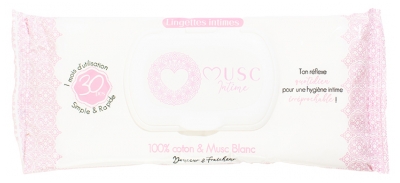 Musc Intime 30 Lingettes Intimes Musc Blanc