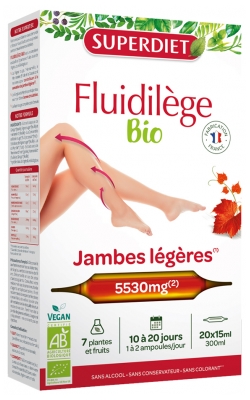 Superdiet Fluidilege Bio - 20 Ampoules de 15 ml