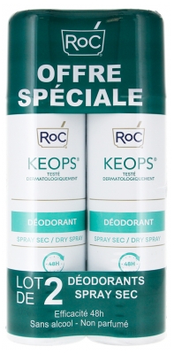 Roc Keops Déodorant Spray Sec Lot de 2 X 150 ml
