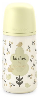 Suavinex Birdies Biberon Tétine Symétrique M Débit Moyen 270 ml Dès 3 Mois