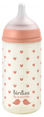 Suavinex Birdies Biberon Verre Tétine Symétrique S Débit Lent 240 ml Dès 0 Mois