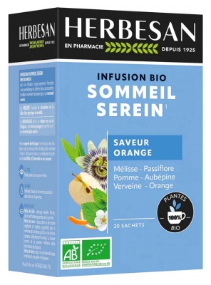 Herbesan Infusion Sommeil Serein Saveur Orange Bio 20 Sachets