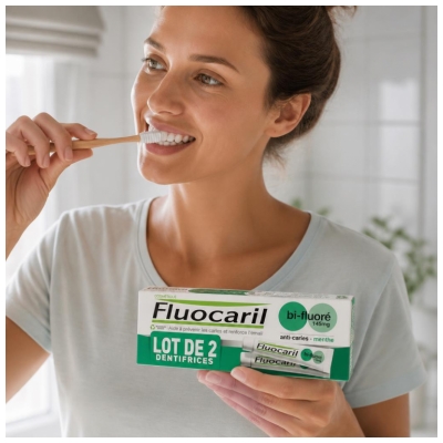 Fluocaril Dentifrice Menthe Bi-Fluoré 2 x 75 ml