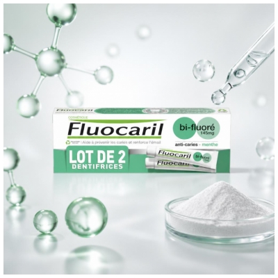 Fluocaril Dentifrice Menthe Bi-Fluoré 2 x 75 ml