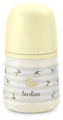 Suavinex Birdies Biberon Tétine Symétrique S Débit Lent 150 ml Dès 0 Mois