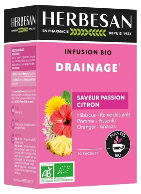 Herbesan Infusion Drainante Bio 20 Sachets de 1,5 g