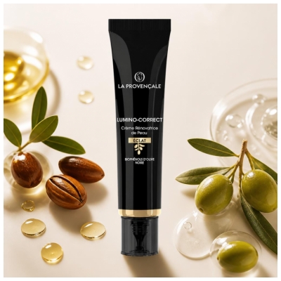 La Provençale Bio la Provençale Lumino-Correct - Crème Rénovatrice de Peau Booster d'Éclat – Biophénols d'Olive Noire - Tous Types de Peaux - 40 ml