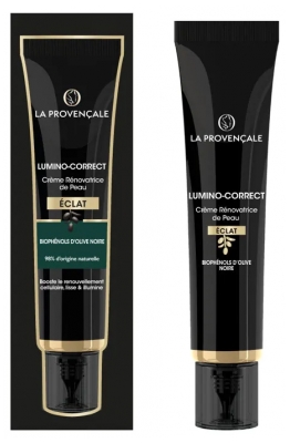 La Provençale Bio la Provençale Lumino-Correct - Crème Rénovatrice de Peau Booster d'Éclat – Biophénols d'Olive Noire - Tous Types de Peaux - 40 ml